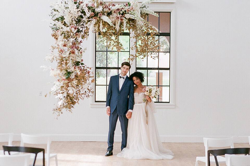 blue blush wedding dress Two Piece Ivory Lace Dusty Blue Tulle Short Sleeves Wedding Party Dress 18W