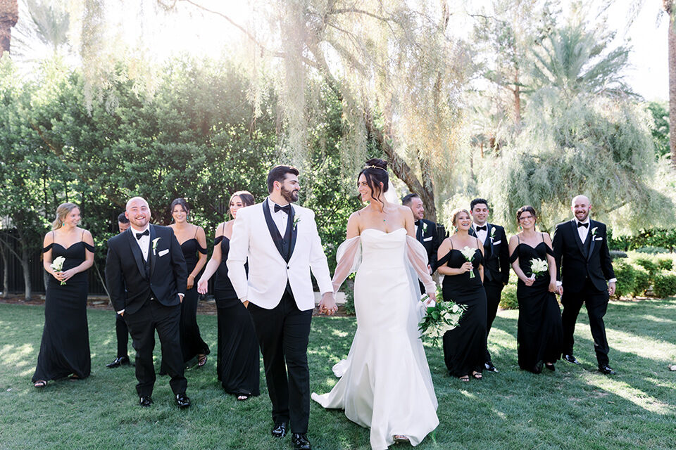 Wearing black and white to a wedding discount
