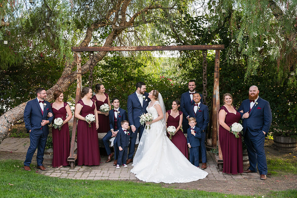 Navy Burgundy Design for a Vineyard Wedding