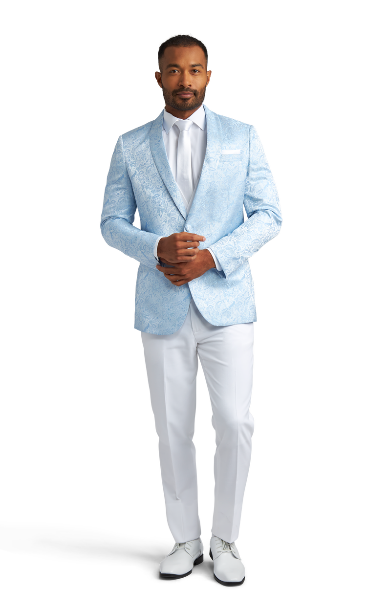 Light Blue Shawl Lapel Coat image number 2