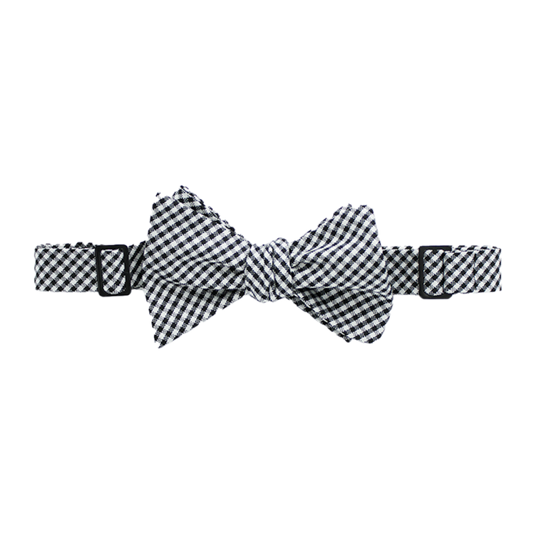 Black & White Checkered Print Bow