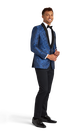 Royal Blue Paisley Shawl Lapel Coat