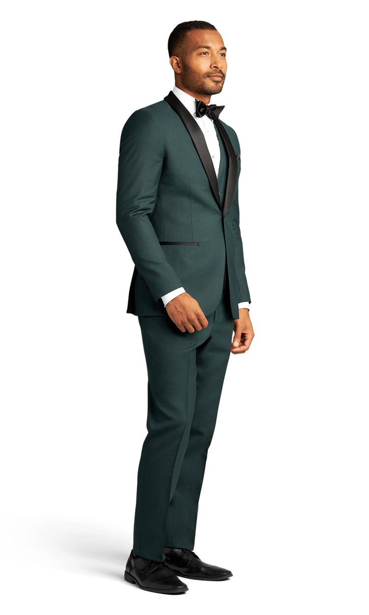 Green Stretch Shawl Lapel Tuxedo Separates image number 3
