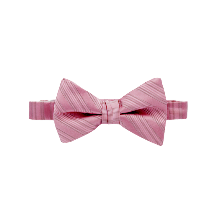 Rose Petal Striped Satin Bow Tie