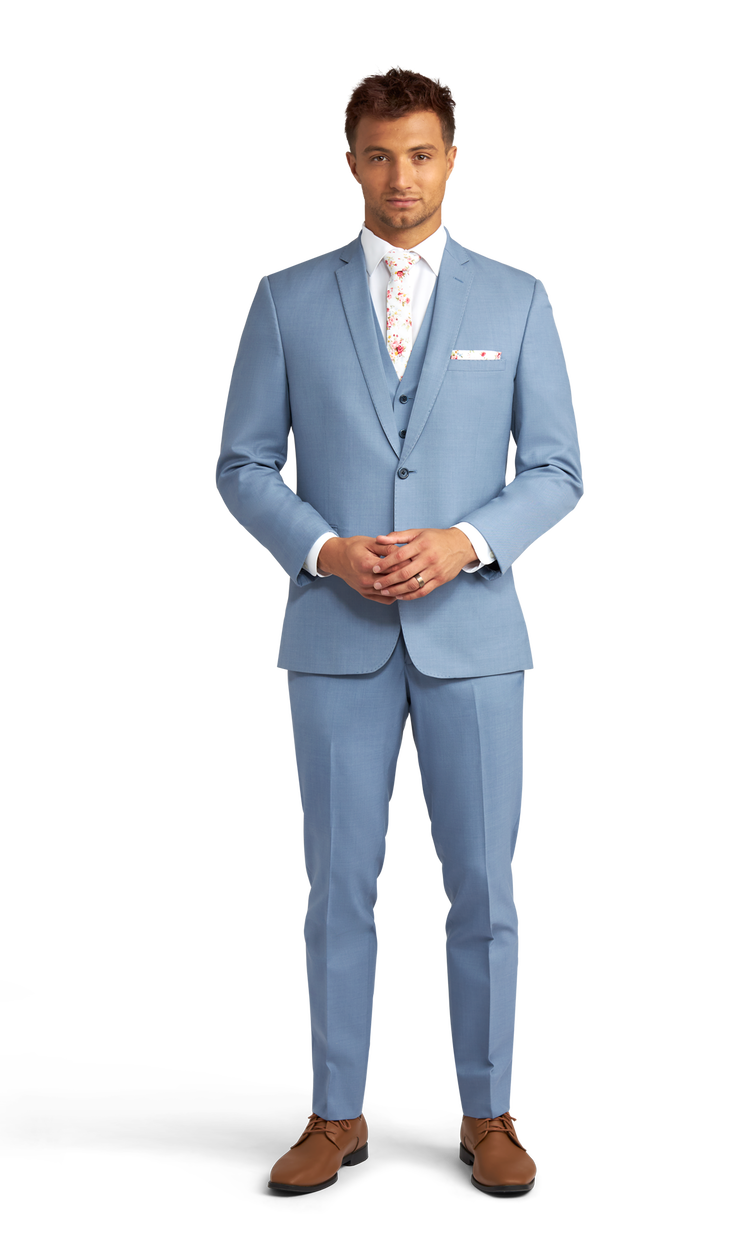 Light blue shirt with blue suit clearance