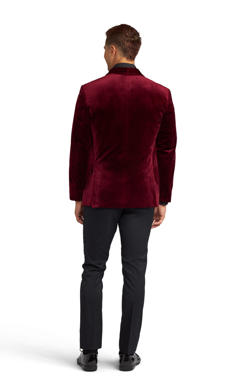 Burgundy Velvet Brooklyn Tuxedo image number 3