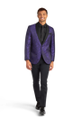 Purple Paisley Shawl Lapel Coat image number 1
