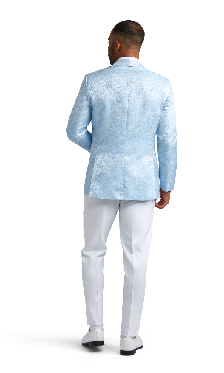 Light Blue Shawl Lapel Coat image number 3
