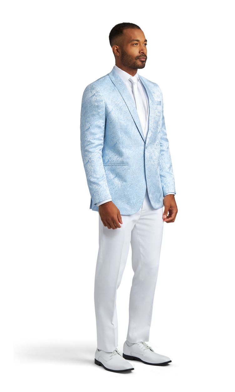 Light Blue Shawl Lapel Coat image number 4