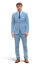 Oxford Blue Stretch Suit Separates image number null