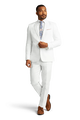White Stretch Notch Lapel Suit image number null