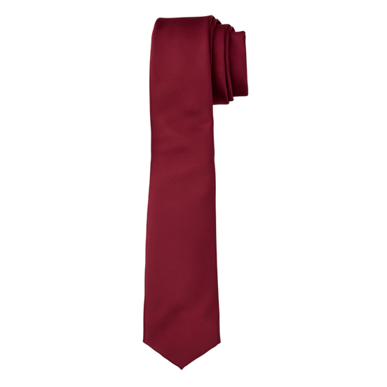 Claret Burgundy Satin Long Tie