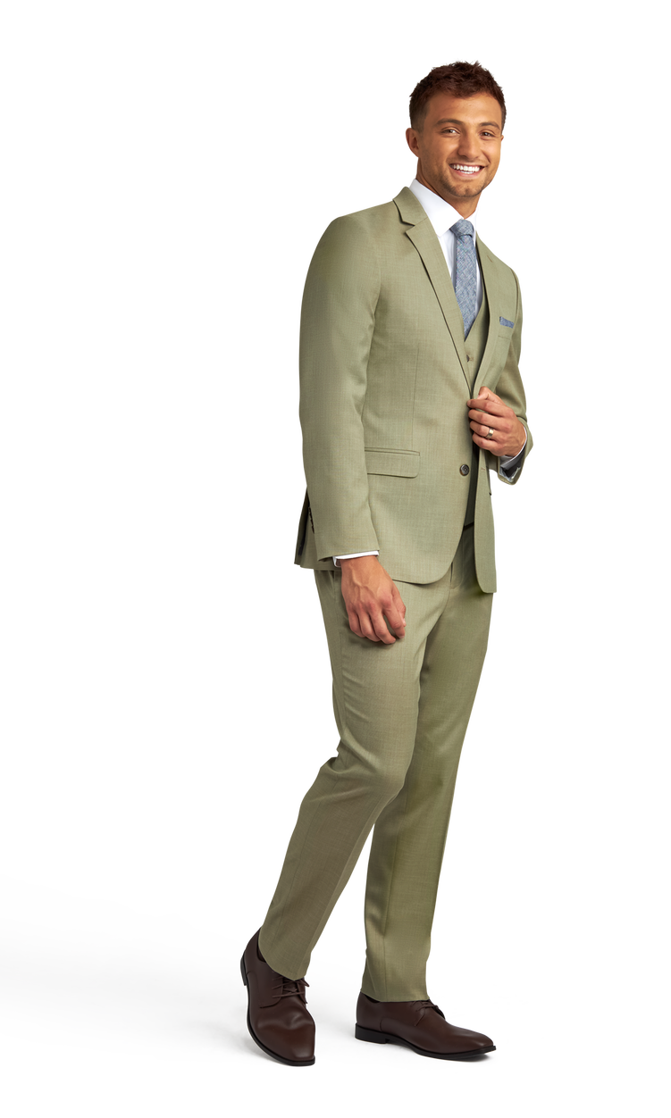 Sage Green Stretch Suit Separates image number null