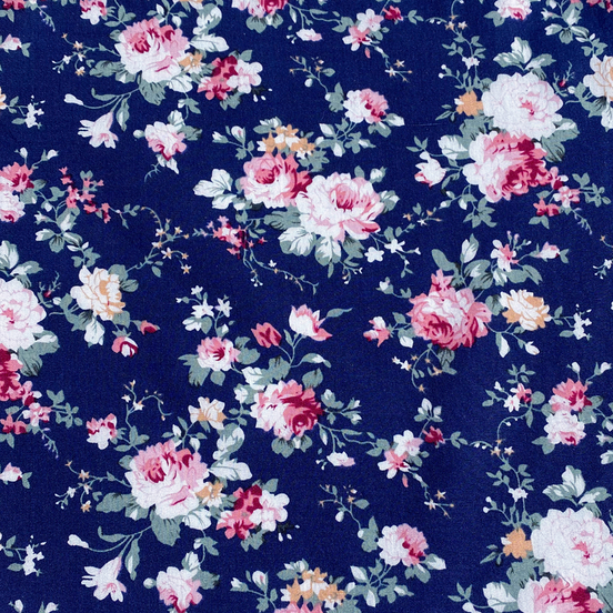 Navy Floral Pocket Square