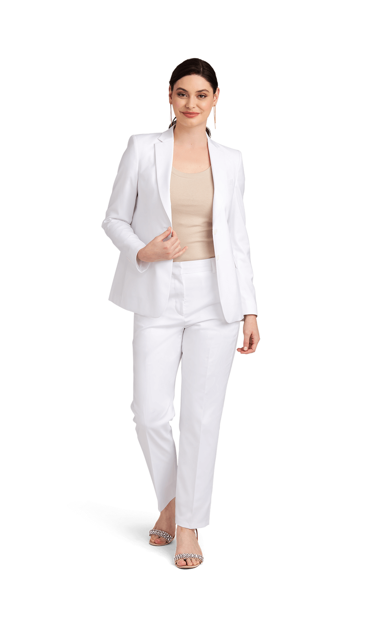 Women s Pearl White Stretch Suit Separates