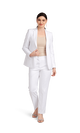 Women's Pearl White Stretch Suit Separates image number 1