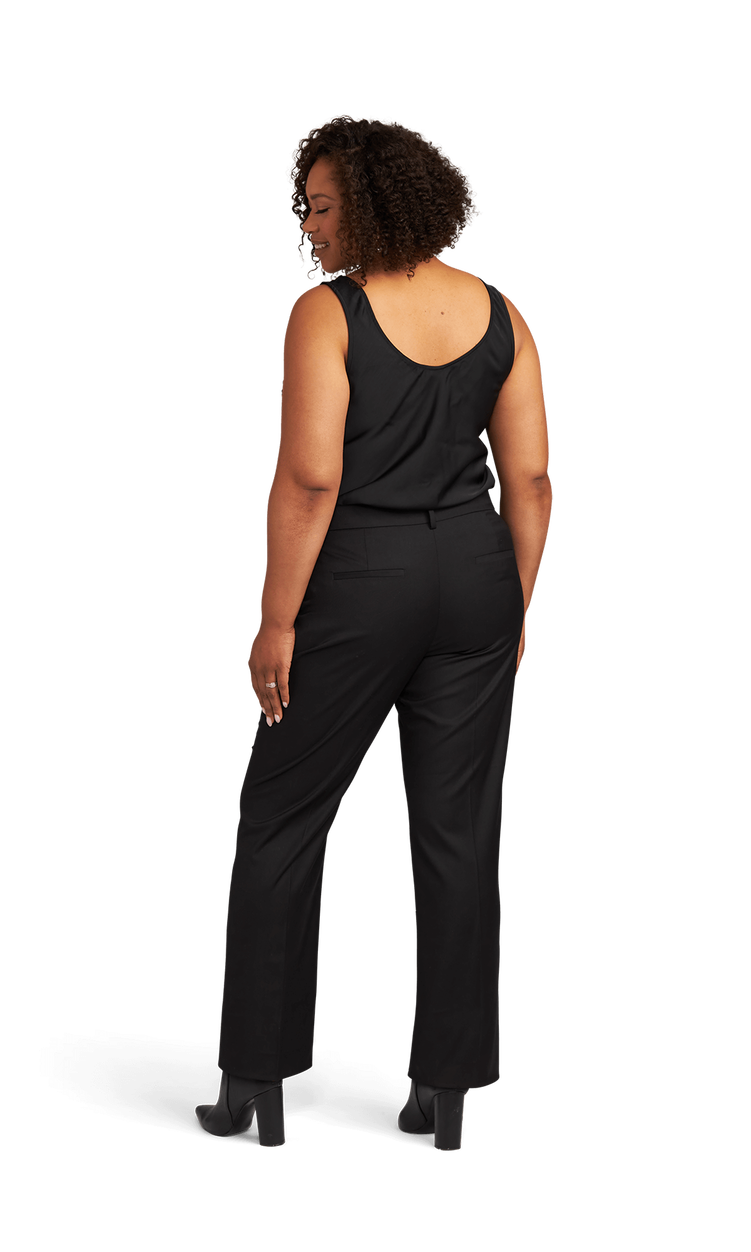 Women's Black Stretch Suit Separates Pants image number 3