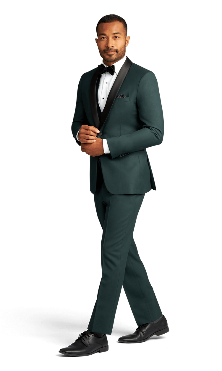 Green Stretch Shawl Lapel Tuxedo Separates image number 1