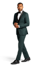 Green Stretch Shawl Lapel Tuxedo Separates image number 1