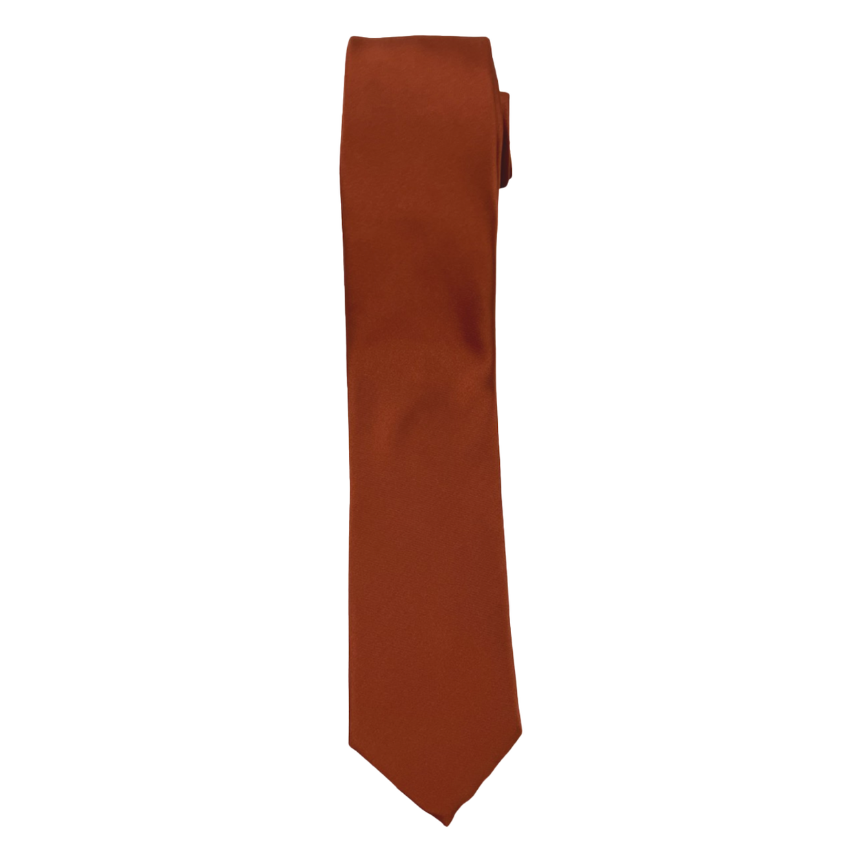 Cinnamon Satin Long Tie image number 1