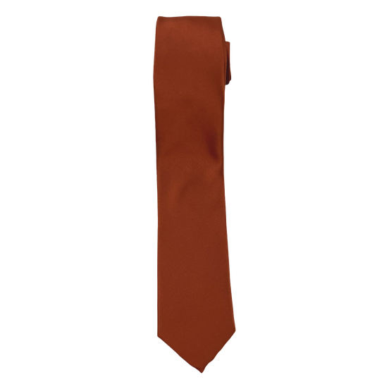 Cinnamon Satin Long Tie