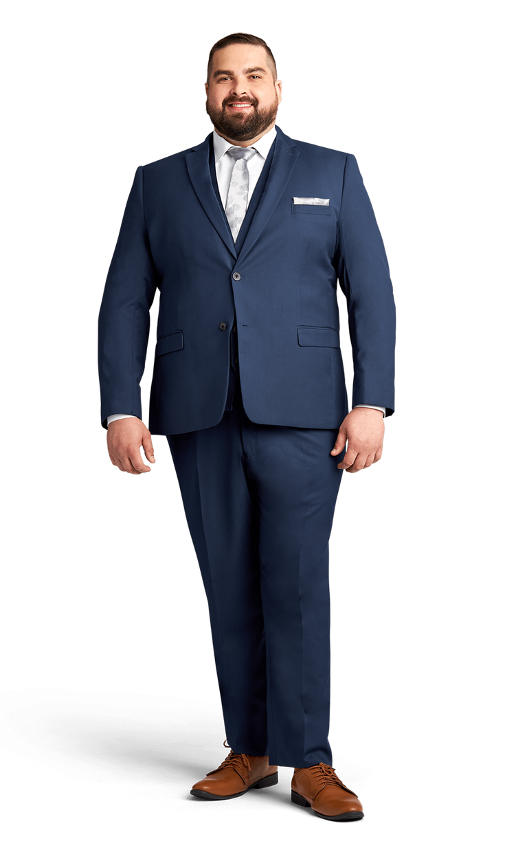 Navy blue fitted suit new arrivals