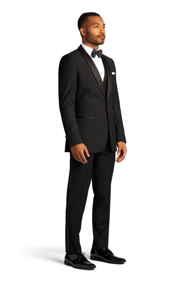 Black Stretch Shawl Lapel Tuxedo Separates image number 2