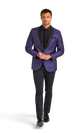 Purple Paisley Shawl Lapel Coat image number 4