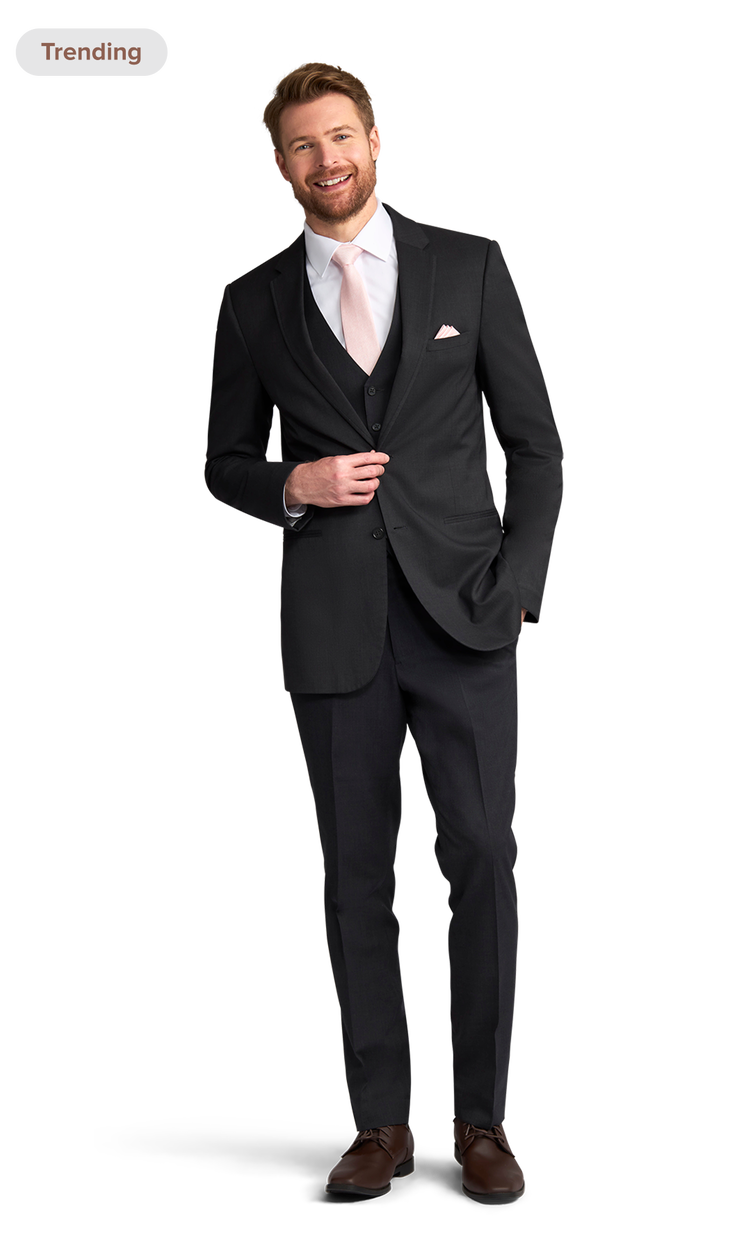Asphalt Grey Performance Suit by Michael Kors