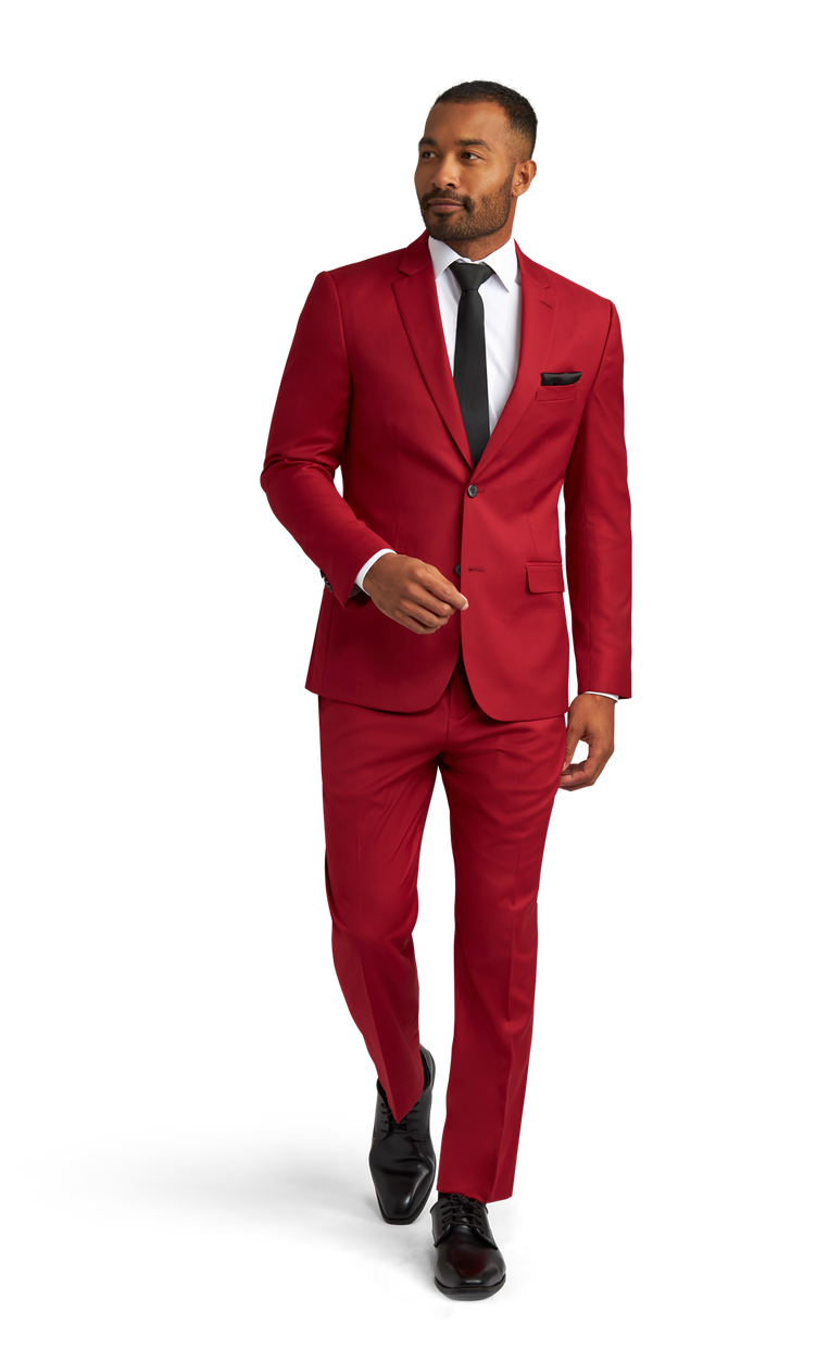 Red suit dress top
