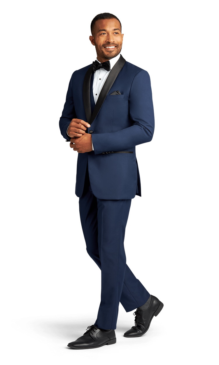 Navy Stretch Shawl Lapel Tuxedo Separates Friar Tux