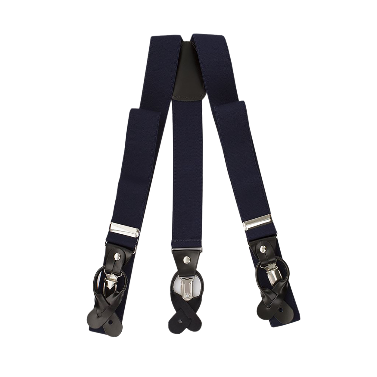 Navy Button And Clip Suspenders image number 1