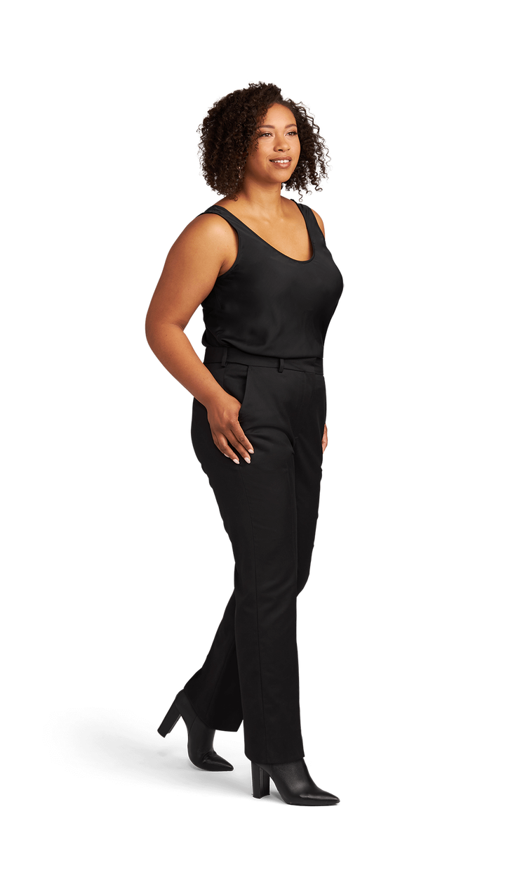 Women's Black Stretch Suit Separates Pants image number 4