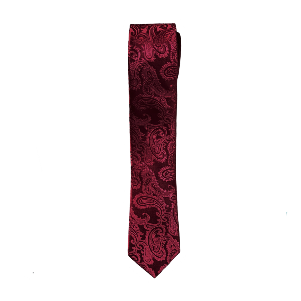 Burgundy Paisley Long Tie