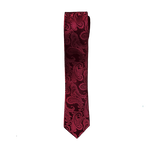 Burgundy Paisley Long Tie