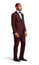 Burgundy Stretch Shawl Lapel Tuxedo Separates