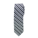 Black And White Striped Long Tie image number 1