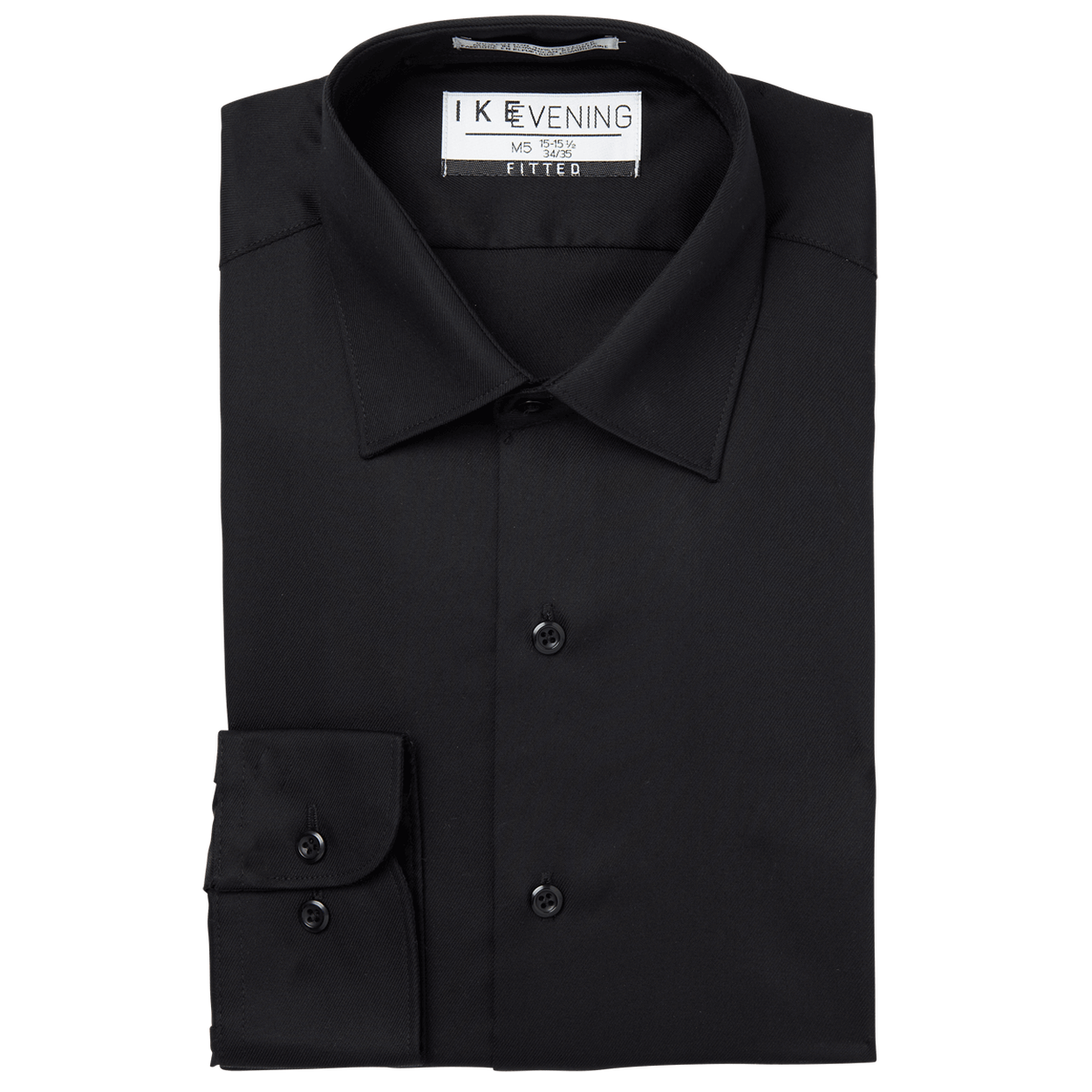 Black Cotton Rich Laydown Collar Shirt image number 1