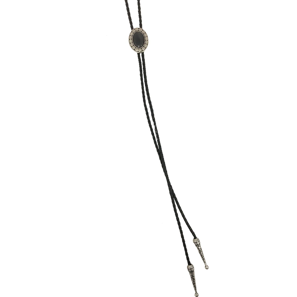 Black and Silver Bolo Tie