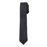 Black Textured Long Tie image number 1