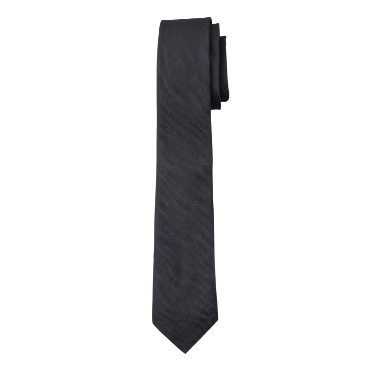 Black Textured Long Tie