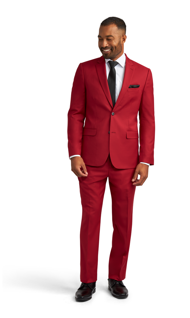Red Stretch Suit Separates