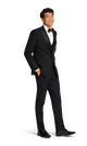 Black Stretch Peak Lapel Tuxedo Separates image number 1