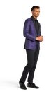 Purple Paisley Shawl Lapel Coat image number 2