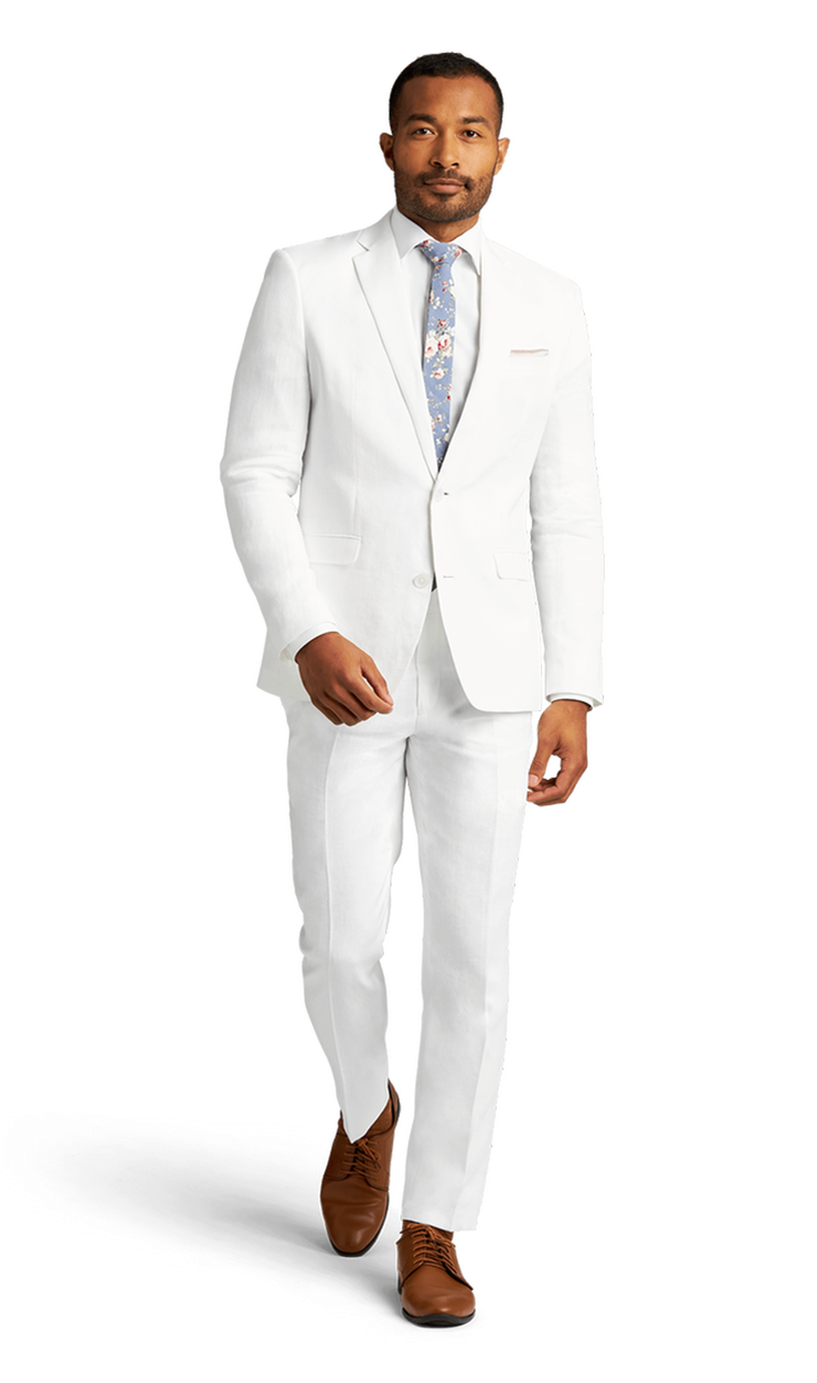 All white slim fit suit clearance