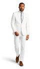 White Stretch Notch Lapel Suit image number 1
