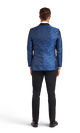 Royal Blue Paisley Shawl Lapel Coat