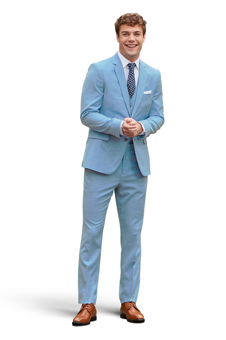 Oxford Blue Stretch Suit Separates image number null