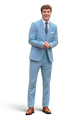 Oxford Blue Stretch Suit Separates image number 3