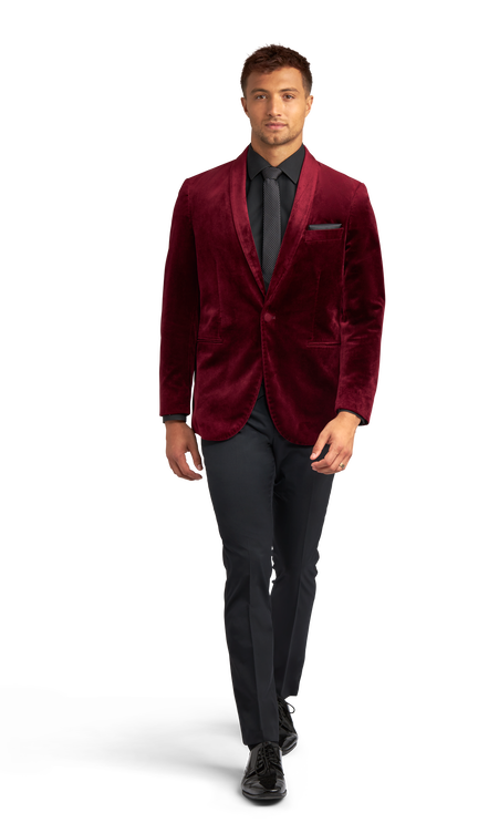 Burgundy Velvet Brooklyn Tuxedo by Midnight Blue